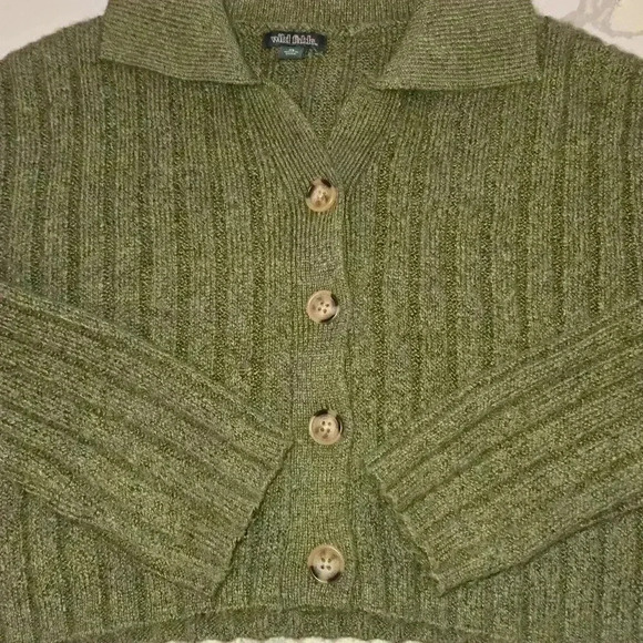 Wild Fable Womens V-Neck Button Down Cardigan Forest Green Size XS - Picture 4 of 8